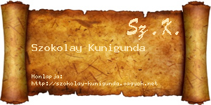 Szokolay Kunigunda névjegykártya